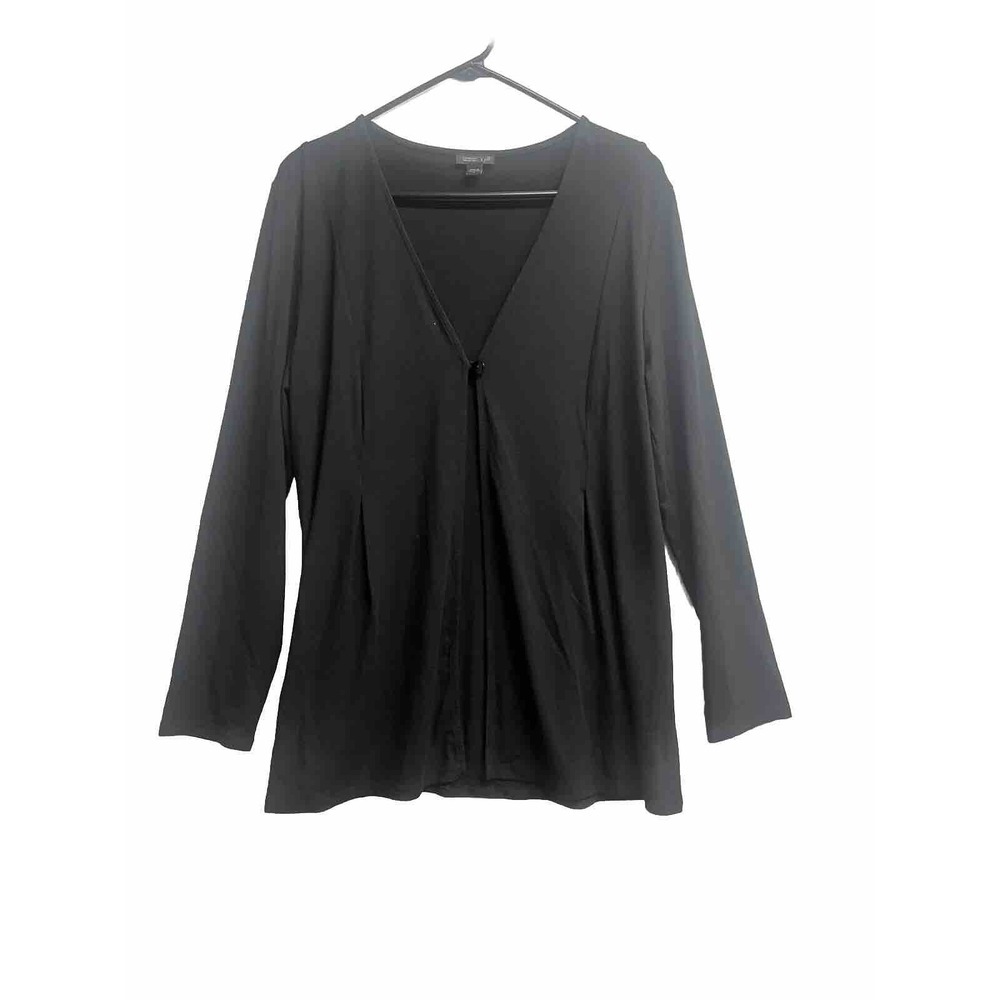 J Jill stretch Sz M Black Top Cardigan